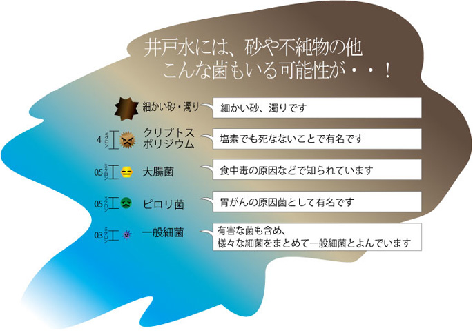 井戸水には、砂や不純物の他にこんな菌もいる可能性が…！